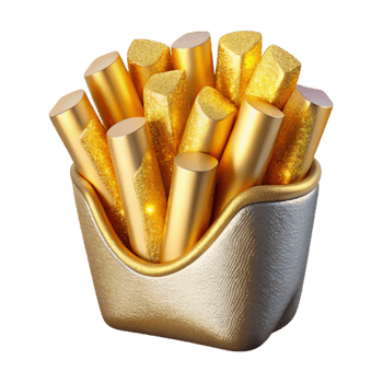 serene classic French Fries Golden Potatoes Cutout for Snack Food Graphics genuine png