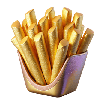elegant creative French Fries Golden Potatoes Cutout for Snack Food Graphics detailed png
