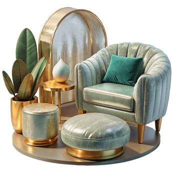 impressive classic Furniture Silhouette Set Transparent Background for Interior Design professional png