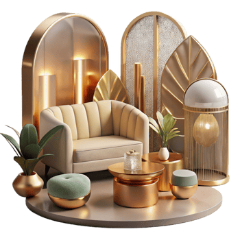vibrant artistic Furniture Silhouettes for Interior Design Mood Boards Transparent genuine png