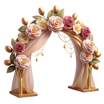 impressive abstract Garden Wedding Flowers Blooming Arch Transparent for Outdoor Ceremony detailed png