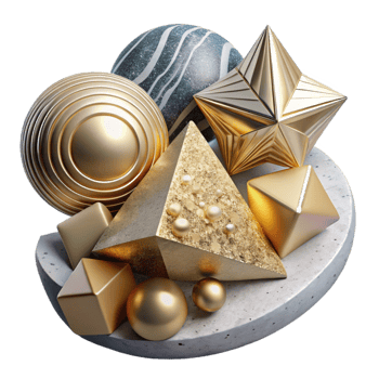 beautiful vintage Geometric Vr Shapes Isolated for Abstract Compositions detailed png