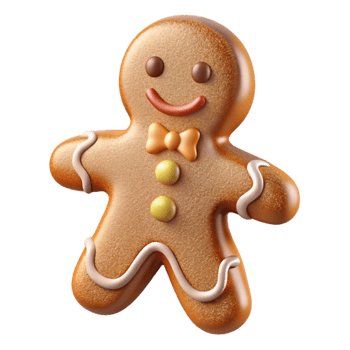 extraordinary contemporary Gingerbread Man Christmas Cookie Decorated Treat Isolated for Baking exclusive png