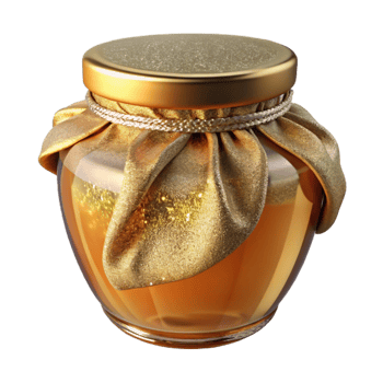 dramatic traditional Glass Jar with Honey Dipper Cutout Food Photography Asset authentic png