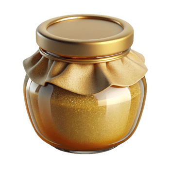 stunning modern Glass Jar with Honey Dipper Cutout Food Photography Asset professional png