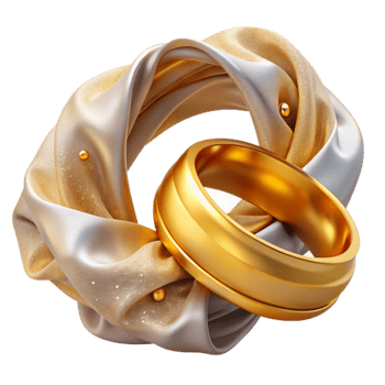 wonderful contemporary Gold Wedding Rings Transparent Background Isolated premium png