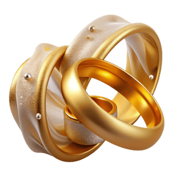 dramatic classic Gold Wedding Rings Transparent Background Isolated genuine png