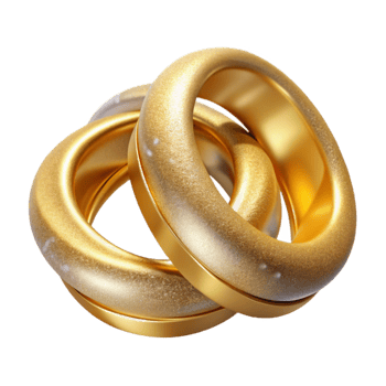 beautiful minimalist Gold Wedding Rings with Diamonds Interlocked Transparent professional png