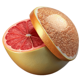impressive rustic Grapefruit Half with Segments Isolated for Breakfast Menus high quality png