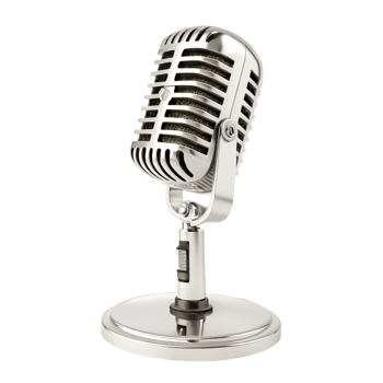 Vintage Chrome Microphone Retro Audio Equipment, Studio Recording, Broadcast png