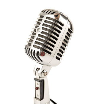 Vintage Retro Microphone, Silver Metal, Studio Recording, Music, Podcast, Broadcast png