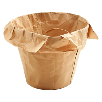 A Brown Paper Container, Possibly a Planter or Decorative Item png