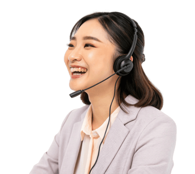 Smiling woman headset providing technical support, showcasing professionalism and friendliness customer service environment png