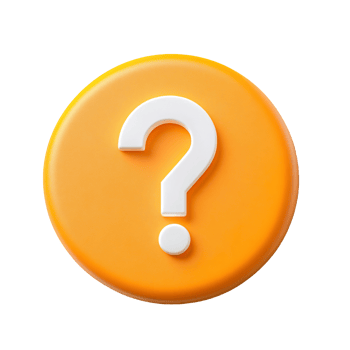 Matte Bright Orange Circle with White question Mark isolated on transparent background png
