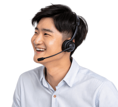 smiling young man wearing headset, providing technical support and assistance. His cheerful demeanor reflects professionalism png