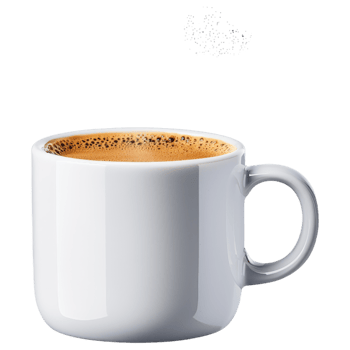 steaming cup of black coffee exudes warmth and comfort, perfect for cozy moment. png