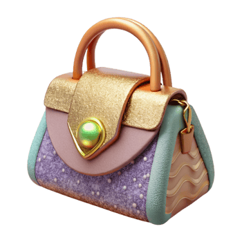 vibrant artistic Handbag Fashion Accessory Purse Cutout for Boutique Website authentic png