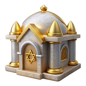 serene contemporary Hanukkah Synagogue Building Isolated for Jewish Architecture professional png