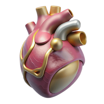 vibrant contemporary Heart Anatomy Cardiology Science Cutout Medical Illustration high resolution png