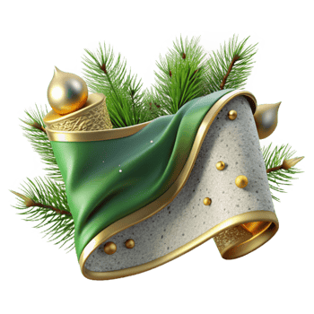 wonderful artistic Holiday Banner Green Pine Sprig Decor Transparent png