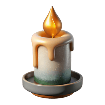 serene vintage Holiday Candle Burning Flame Isolated for Web genuine png