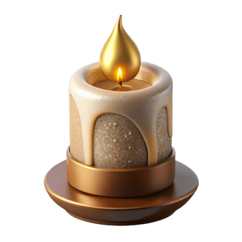 elegant rustic Holiday Candle Burning Flame Isolated for Web authentic png