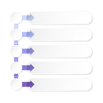 Infographic with 5 steps, process or options. Blue tone. png