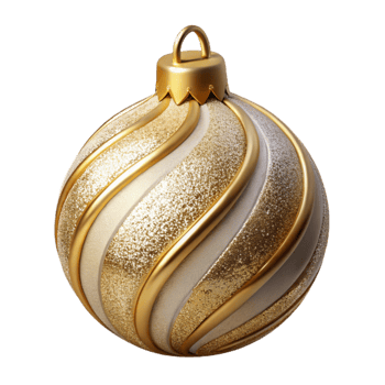 vibrant abstract Holiday Ornament Gold Glitter Transparent Background original png