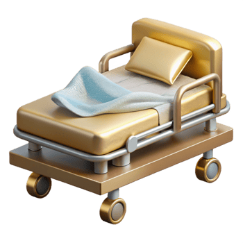 vibrant creative Hospital Bed Patient Icon Transparent for Medical Websites authentic png