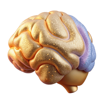 beautiful minimalist Human Brain Anatomy Labeled Isolated Neuroscience Education authentic png
