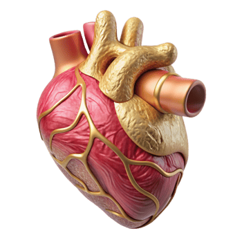 serene classic Human Heart Anatomy Cutout Cardiology Illustration premium png