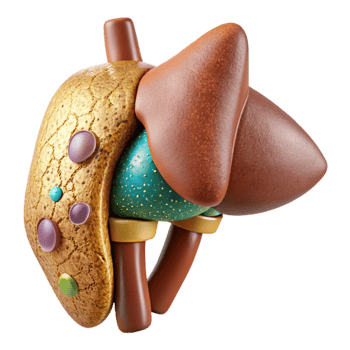 serene creative Human Liver Anatomy Detailed Isolated Hepatology Design authentic png