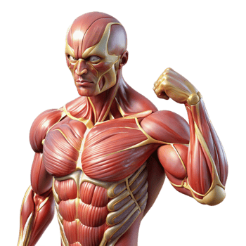 impressive minimalist Human Muscle Anatomy Detailed Transparent Fitness Illustration detailed png