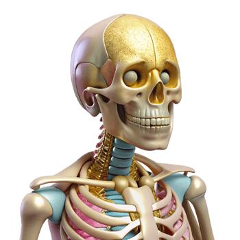 dramatic abstract Human Skeleton Anatomy Cutout for Medical Textbooks genuine png