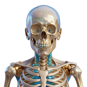 dramatic traditional Human Skeleton Front View Transparent Anatomy Chart genuine png