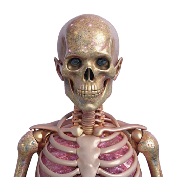 dramatic modern Human Skeleton Front View Transparent Anatomy Chart high quality png