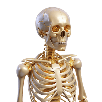 beautiful rustic Human Skeleton Labeled Diagram Transparent Anatomy Reference png