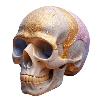 stunning rustic Human Skull Anatomy Labeled Cutout Medical Illustration detailed png