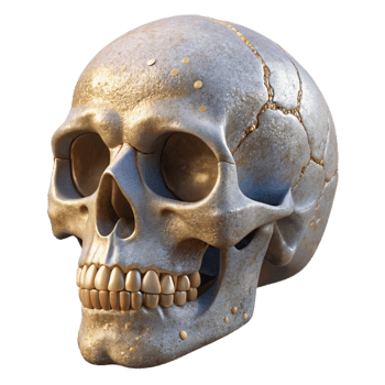 magnificent minimalist Human Skull Front View Detailed Isolated Anatomy Reference original png