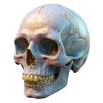 elegant traditional Human Skull Front View Detailed Isolated Anatomy Reference detailed png