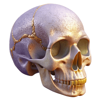 stunning vintage Human Skull Side View Cutout Anatomy Reference png