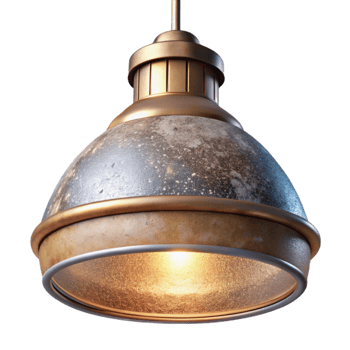 vibrant artistic Industrial Style Pendant Light Isolated for Urban Lighting premium png