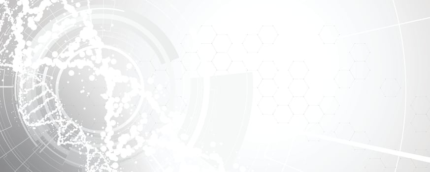 DNA abstract technology background with white lines and dots vector