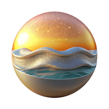 elegant creative Isolated Summer Sunset Ocean View for Travel Blogs detailed png