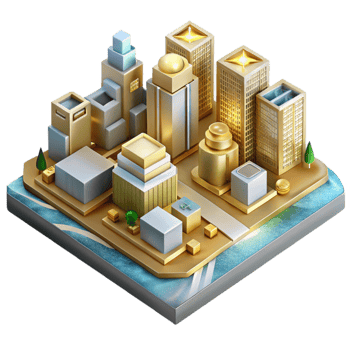 vibrant traditional Isometric City Map Buildings and Streets Cutout for Urban Design original png