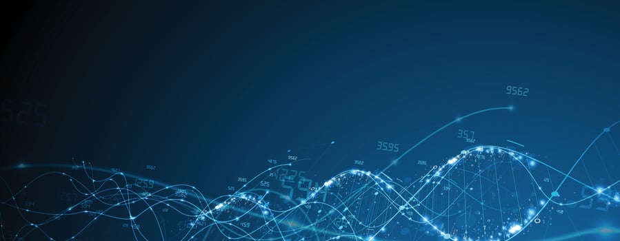 dna technology background with blue lines and dots vector