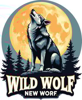 Wild wolf new worf logo vector