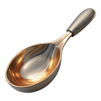 beautiful classic Ladle gold Serving Spoon Isolated for Soup Recipes professional png