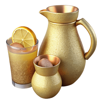 wonderful artistic Lemonade Pitcher and Glasses Cutout for Picnic Invitations high resolution png