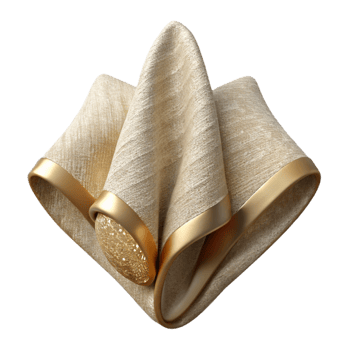 beautiful vintage Linen Napkin Beige Texture Transparent for Restaurant Branding genuine png